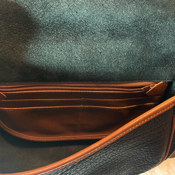 Vintage Dooney & Bourke All Leather saddle Bag Dark Blue Color Made In USA - Picture 13 of 16